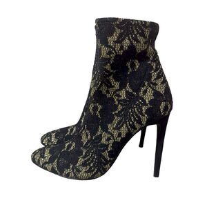 Giuseppe Zanotti Black Lace Pointy High Heel Boots Size 40 (US 10)